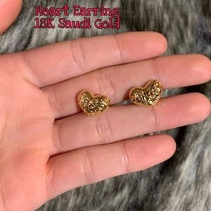 ‼️SOLD‼️HEART STUD EARRING 18K SAUDI GOLD